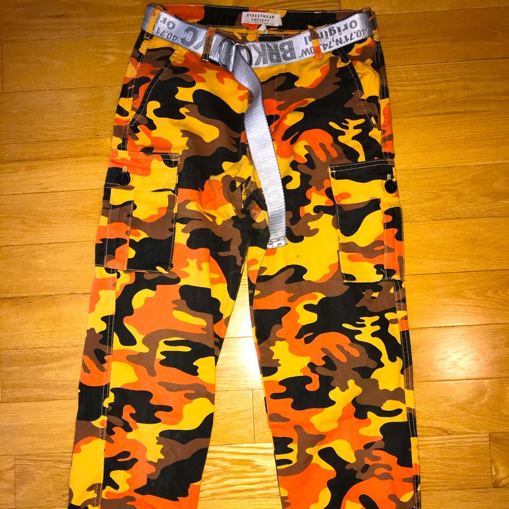 Orange camo pants